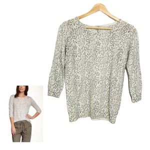 Joie Riana Wool Blend Stretch Knit Crew Neck Quarter Sleeve Pullover Sweater XS